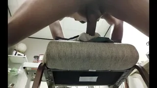 Long black dick cums