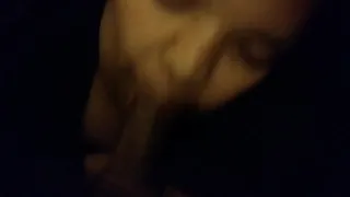 Pleasing him while everyone is in the living room