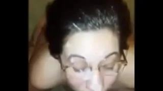 Mature sucking two ropes until they bathe her with milk