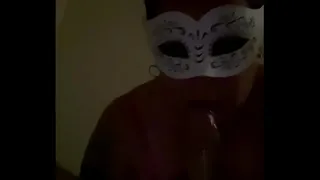 Milf blows fiancé while wearing a mask