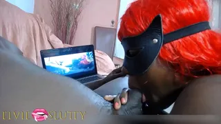 Ebony blowjob addict Ms. Fufu playfully sucks dick for 1hr 20 mins - Part 4