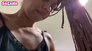 Naughty little slut sucking and taking cock in her pussy