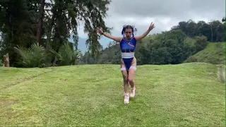 Cosplayer, gamer girl, training her throat