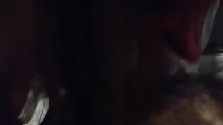 She puts on a mask to suck