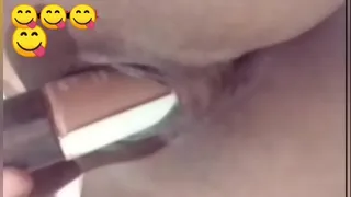 Hot brunette masturbating by anus