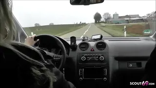 German Mature Julia Pink Pickup Young Guy to Fuck in Car