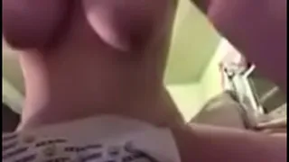 Girls tits bouncing every were when masturbation
