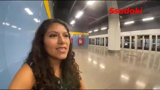 We have a TOURISM appointment in MEXICO, we go by TRAIN and then we go to my house to continue with THE APPOINTMENT. Her dress was seen too much and we ended up getting excited. SUB ENG
