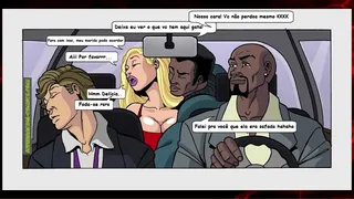 Cuckold husband faints, and wife does DP with two black men
