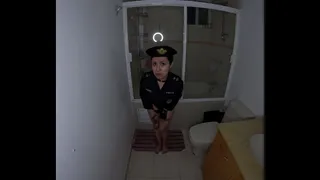 Mexican Federali Gets Too Horny, Has To Stop And Masturbate