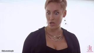 Stepdad Tommy Pistol and big boobs blond MILF stepmother Ryan Keely bind sexy petite blonde stepdaughter Eliza Jane and anal fuck her