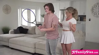 Big boobs step mom came home after playing Tennis and it had step son intrigued