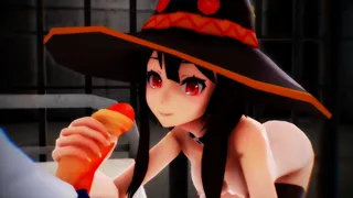 [20190707][MMD]XXX God's blessing on this wonderful world! Megumin's fellatio and sex!