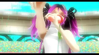 bright girl dancing to sex music