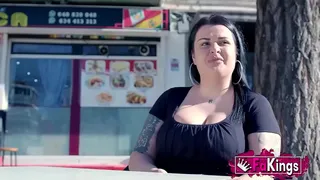 Brunette mature mommy shows herself in public and then receives a rough pounding