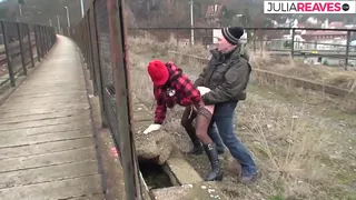 Public sex in the pouring rain, and Lena moans to orgasm
