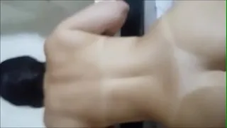 eating cuckold woman's ass