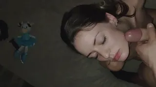 Sperm in a beautiful mouth