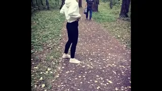 Walking naked in the park
