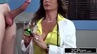 big tits brunette physician gives patient special treatment