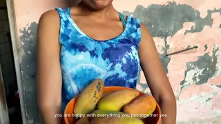 fund this girl looking for mangos in the woods