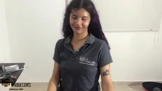 I fuck my stepbrother and he cums on my buttocks