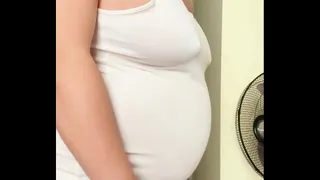 Naughty Pregnant Big Tits Muslim Wife shows off her Big Belly and Hairy Pussy