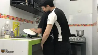 I find my horny stepsister in the kitchen and end up fucking her pussy HL
