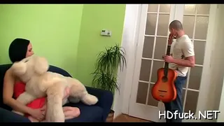 Active legal age teenager gives a cute ride
