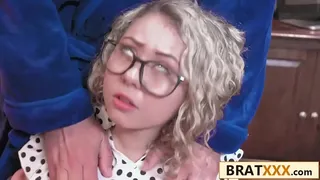 Petite Nerdy Stepdaughter Craving For Her Stepdad's Cock