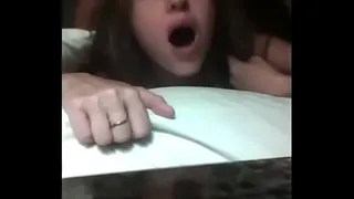 Porn video fucking with the girlfriend who feels happy when she feels my cock stuck in her pussy
