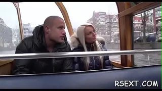 Honey sucks dick with condom