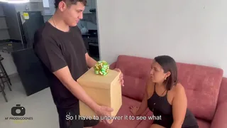 My horny stepmother asks me for a nice fuck and cum in her ass as a gift for her birthday.