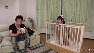Skinny Japanese Teen get First Creampie Fuck at Roleplay in uncensored JAV Porn