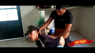 Stepfather takes advantage of lesbian stepdaughter in the kitchen and goes crazy with her ass.