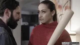 Small tits babe finds out a hacker has been sharing her nudes and lets him fuck her.She gives a bj and he fingers her cunt.Then the brunette is fucked