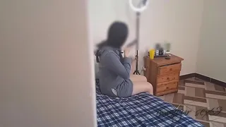 I spy on my neighbor sending nudes to her boyfriend: my pretty neighbor sends nude photos to her boyfriend and I discover her and she asks me to fuck her so she doesn't tell anyone