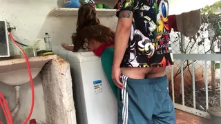 the guy punches my wife's ass (sex toy) (sex doll)
