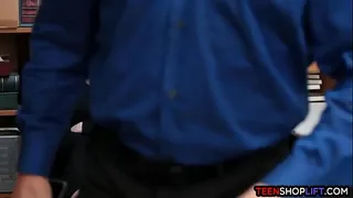 Tiny Teen Gets Hammered In The Backroom Office