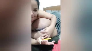 Yesterday was my husband's waxing day, I plugged it, suckled and shaved it clean