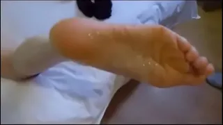 Two on one solejob jerk off
