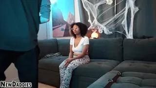Casting Shy Black Teen Amateur gets Face Fuck & Blowjob