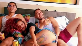 Milf - My stepbrother fucks my stepsister in the ass next to me, the slutty Latina CUCKOLD