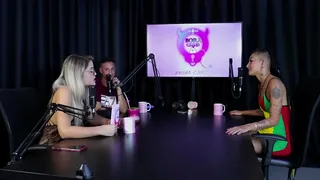 Hot brunette and naughty blonde get naked after talking about their experiences in the mansion with only women - Caroleta Roots & Bruna Carlos (SHEER/RED)