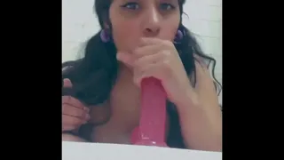 Babe using dildo and anal plug to climax