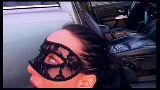 Mouth Full of semen outside the car