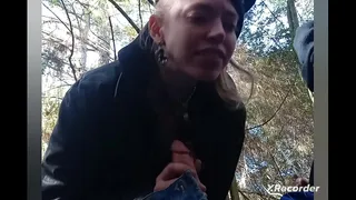 Outside getting my dick sucked