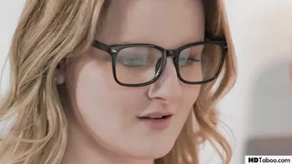 Solid and nerdy Eliza Eves deflorated a perv man