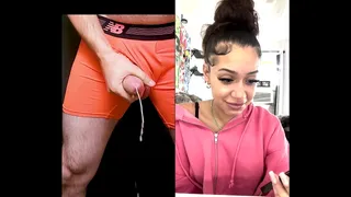 Her Blind-Reaction to How I Jerk Off! I think She Finds it odd, but Tolerable.