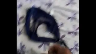 I jerk off deliciously smelling my step cousin's dirty panties and I fill them with milk